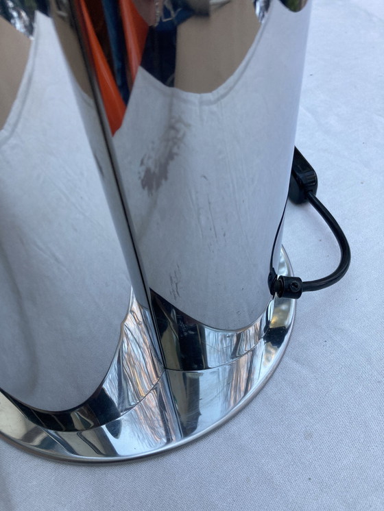 Image 1 of Lamp, Ruimte, Tijdperk Vier Metalen Lampen, Chroom, Vintage, jaren '70