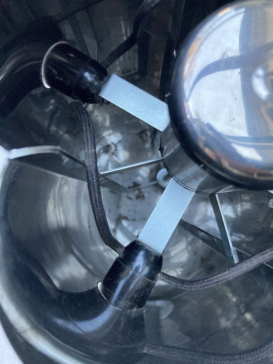 Image 1 of Lamp, Ruimte, Tijdperk Vier Metalen Lampen, Chroom, Vintage, jaren '70