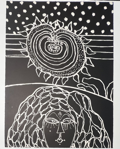 Gesigneerd; Guillaume Corneille Lithografie La Belle Géorgienne E/A 1978