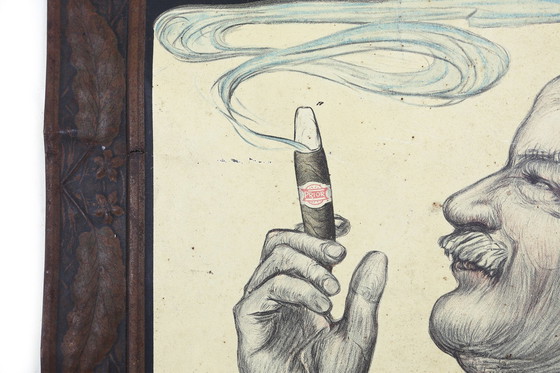 Image 1 of Art Deco reclamebord Prior Sigars op blikken plaat, Italië