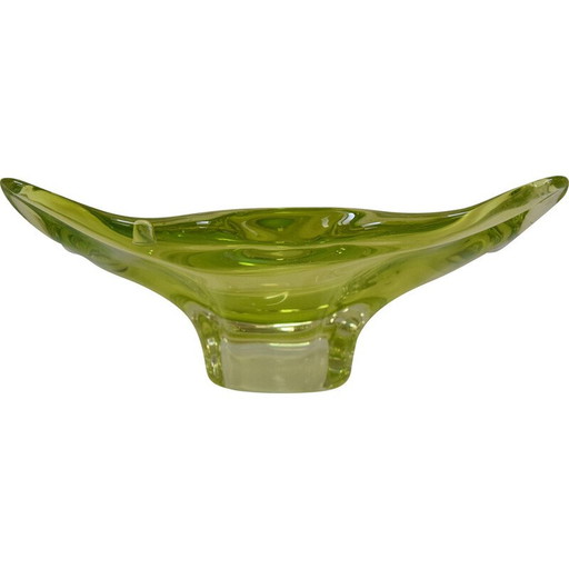 Vintage Art glazen kom van Josef Hospodka voor Glasswork Chribska, Tsjecho-Slowakije 1960