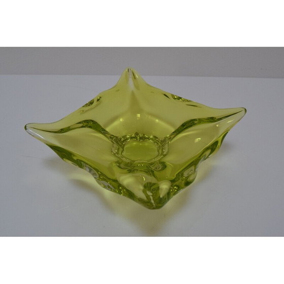 Image 1 of Vintage Art glazen kom van Josef Hospodka voor Glasswork Chribska, Tsjecho-Slowakije 1960