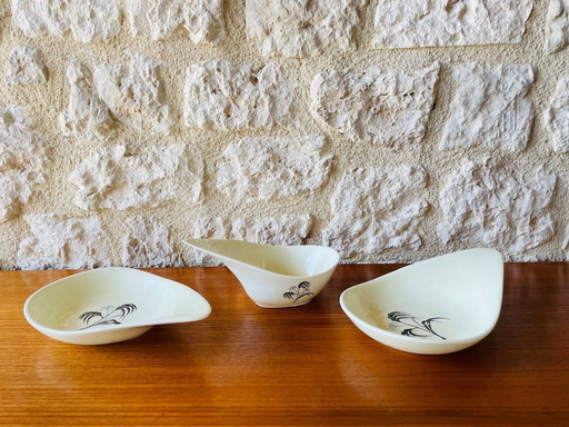 Vintage Franse, keramische voorgerechtschaaltjes van Salins, jaren 1960, set van 3