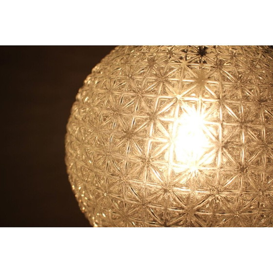 Image 1 of Vintage glazen, metalen en plastic hanglamp, Tsjecho-Slowakije 1960