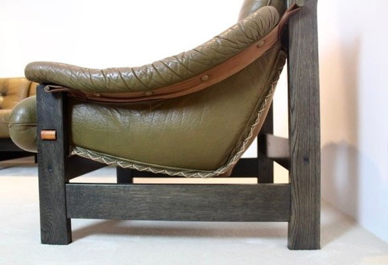 Image 1 of Sofa van Braziliaans hout en leer, 1970