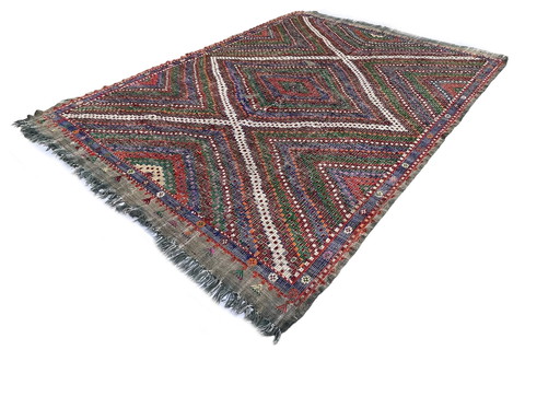 Vintage Turks Kelim Vloerkleed , 267 X 197 Cm