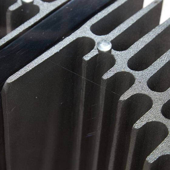 Image 1 of Vintage eettafel in gegoten aluminium en gelakt hout van Giovanni Offredi voor Saporiti, 1970