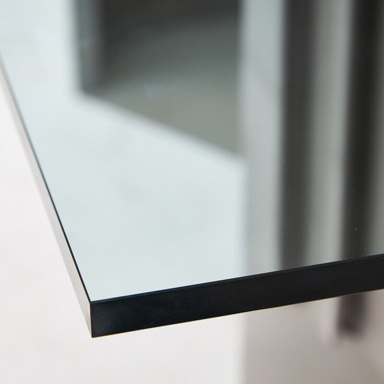 Image 1 of Vintage eettafel in gegoten aluminium en gelakt hout van Giovanni Offredi voor Saporiti, 1970