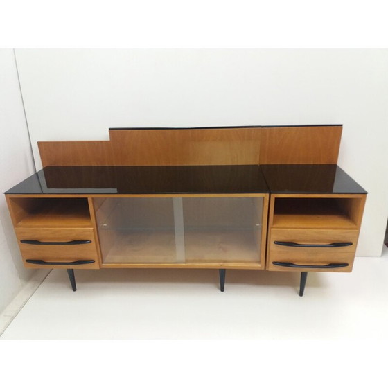 Image 1 of Vintage houten fineer dressoir van Mojmir Pozar, Tsjechië 1960