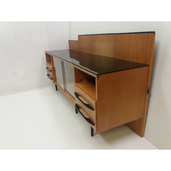 Image 1 of Vintage houten fineer dressoir van Mojmir Pozar, Tsjechië 1960
