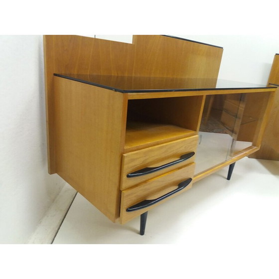 Image 1 of Vintage houten fineer dressoir van Mojmir Pozar, Tsjechië 1960