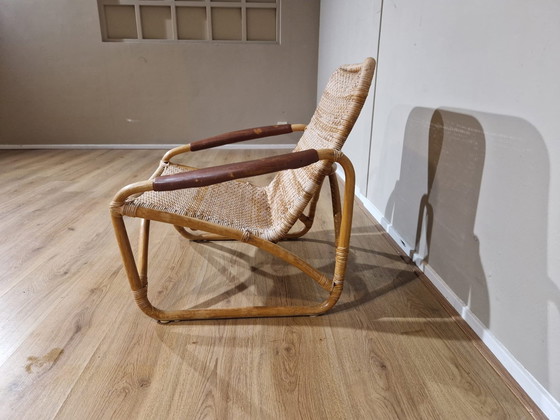 Image 1 of Yamakawa Rattan - Rotan Stoel - Bruin - Lounge Chair- Design