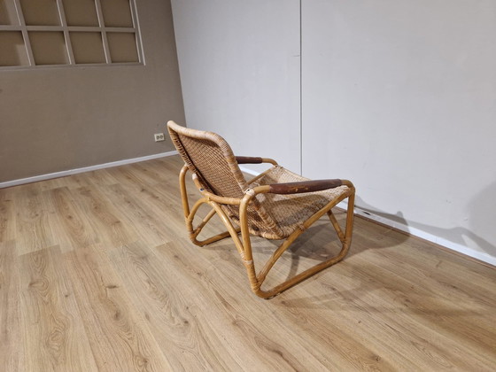 Image 1 of Yamakawa Rattan - Rotan Stoel - Bruin - Lounge Chair- Design