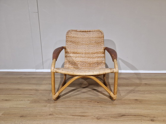 Image 1 of Yamakawa Rattan - Rotan Stoel - Bruin - Lounge Chair- Design