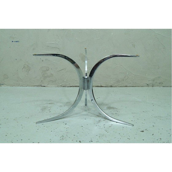 Image 1 of Vintage salontafel van chroom en glas, Italië 1970