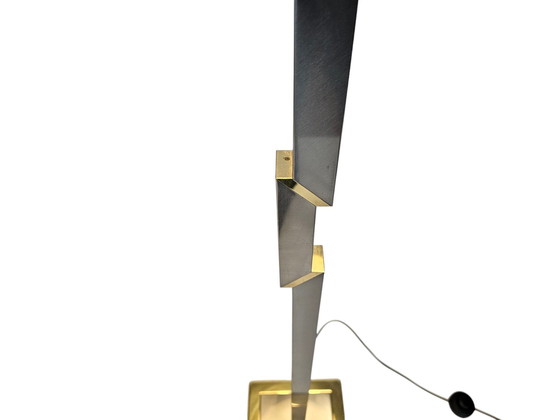 Image 1 of Herda Holland - Vloerlamp - Messing - Chroom  - 3E Kwart 20E Eeuw