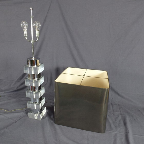 Image 1 of Vintage verchroomd metalen tafellampje, 1970