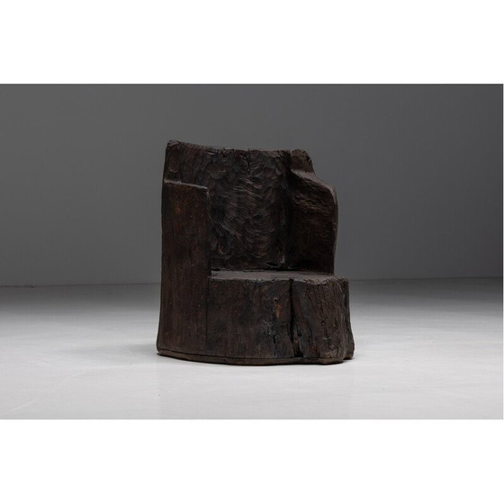 Image 1 of Brutalistische vintage Monoxylite fauteuils, Frankrijk 1980