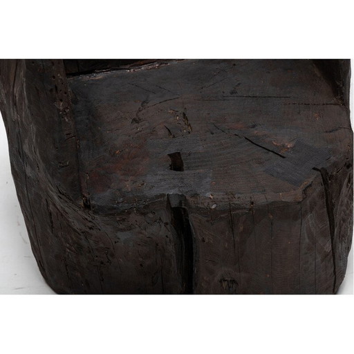 Brutalistische vintage Monoxylite fauteuils, Frankrijk 1980