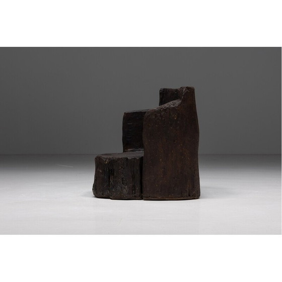 Image 1 of Brutalistische vintage Monoxylite fauteuils, Frankrijk 1980