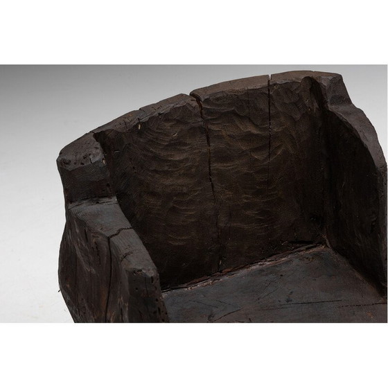 Image 1 of Brutalistische vintage Monoxylite fauteuils, Frankrijk 1980