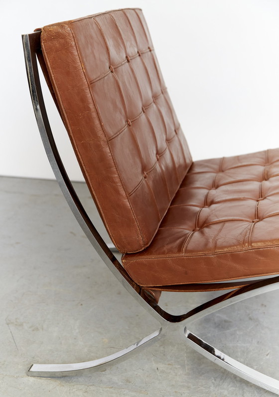 Image 1 of Ludwig Mies van der Rohe MR90 "Barcelona Stoel & Ottoman" Knoll International