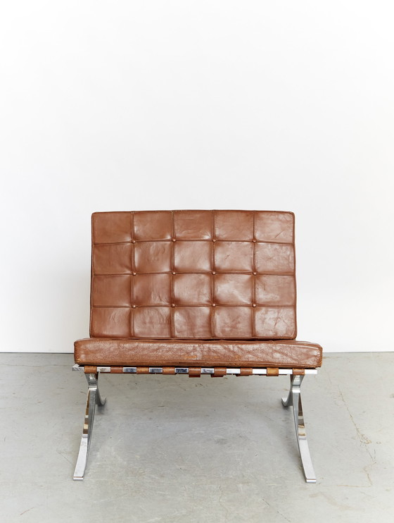 Image 1 of Ludwig Mies van der Rohe MR90 "Barcelona Stoel & Ottoman" Knoll International