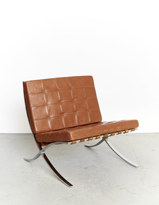 Image 1 of Ludwig Mies van der Rohe MR90 "Barcelona Stoel & Ottoman" Knoll International