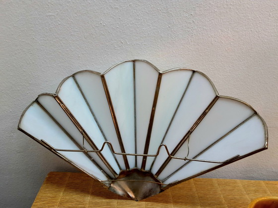 Image 1 of Pâte De Verre Art Deco Waaier Wandlamp