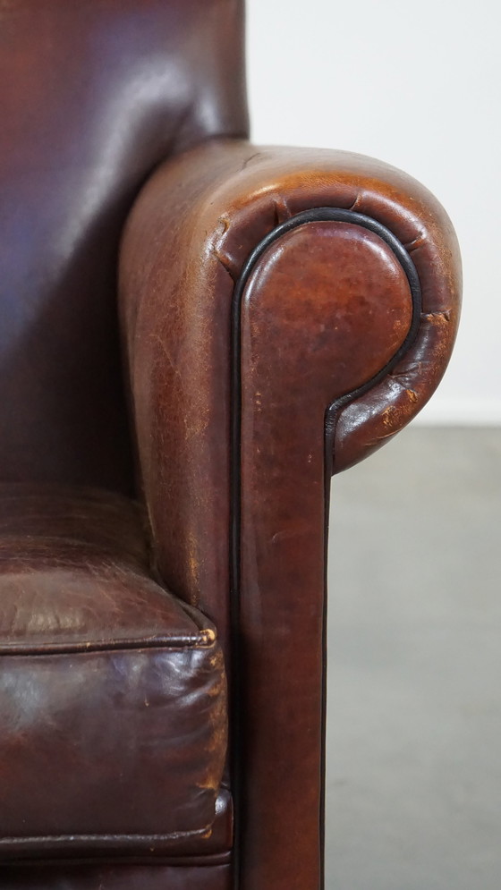 Image 1 of Design Fauteuil/ Armchair Gemaakt Van Schapenleer 