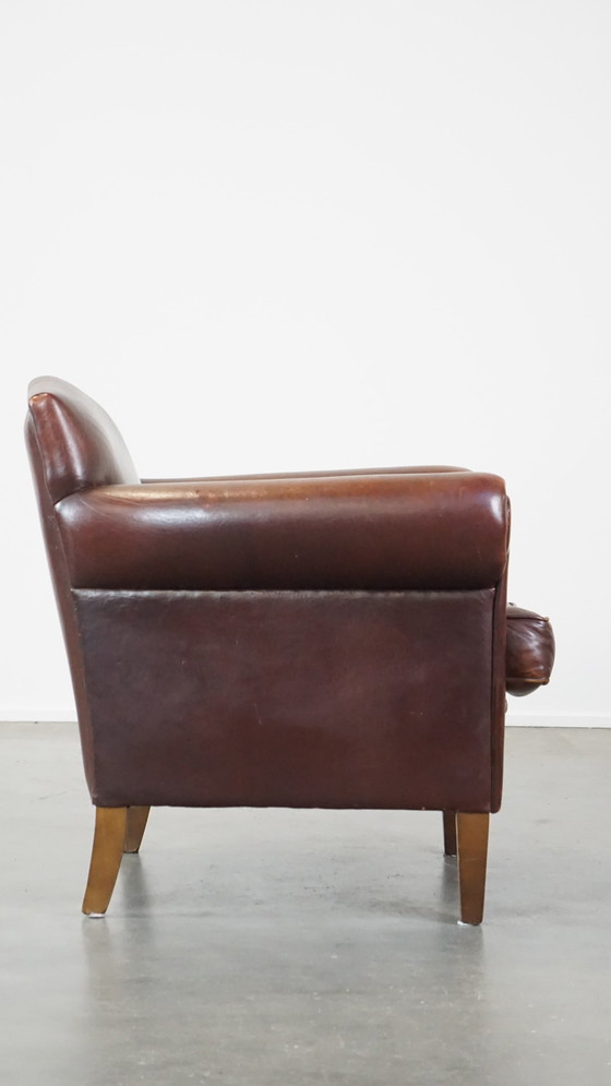 Image 1 of Design Fauteuil/ Armchair Gemaakt Van Schapenleer 