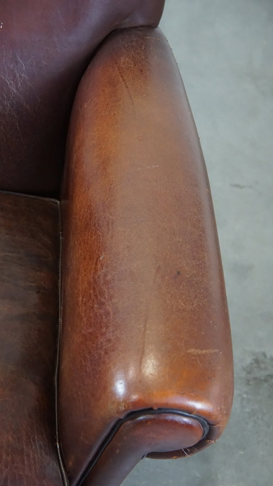 Image 1 of Design Fauteuil/ Armchair Gemaakt Van Schapenleer 