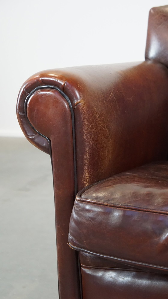 Image 1 of Design Fauteuil/ Armchair Gemaakt Van Schapenleer 