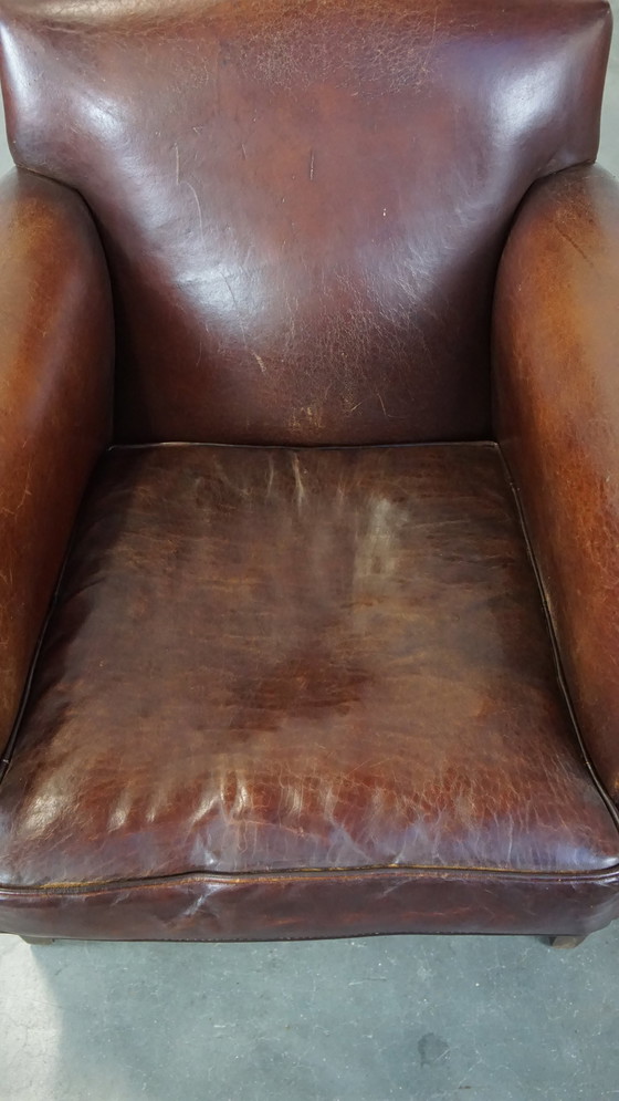 Image 1 of Design Fauteuil/ Armchair Gemaakt Van Schapenleer 