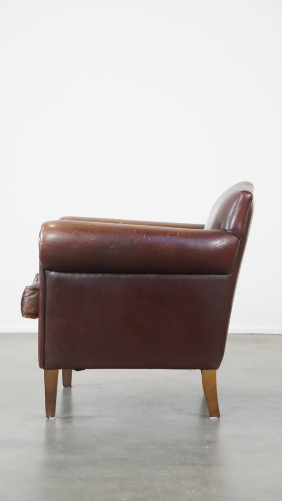 Image 1 of Design Fauteuil/ Armchair Gemaakt Van Schapenleer 