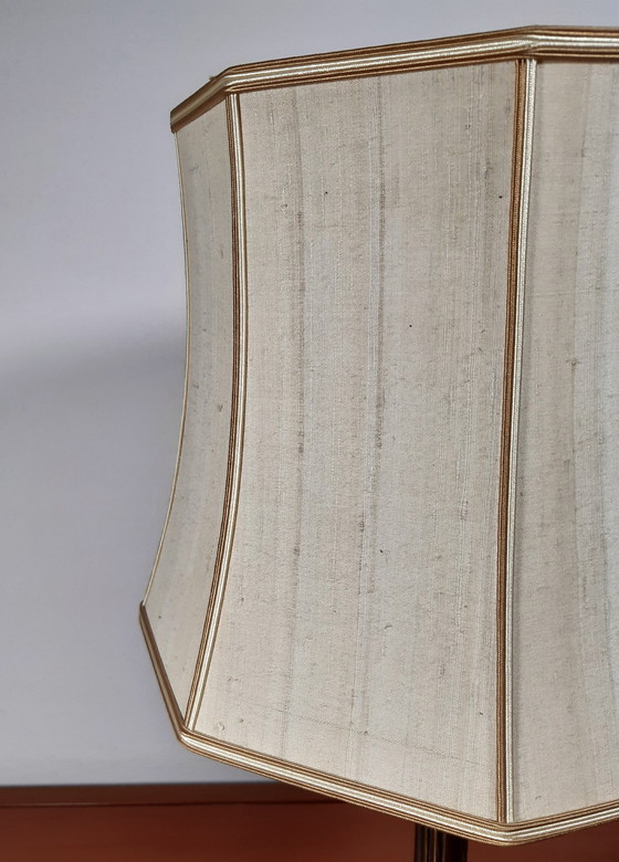 Image 1 of Tafellamp Met Originele Kap, Klassiek Brons (Frantzen)