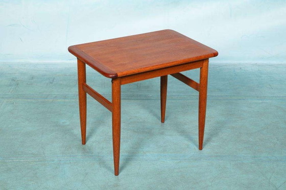 Image 1 of Vintage set bijzettafels teak organisch, 60s sidetables