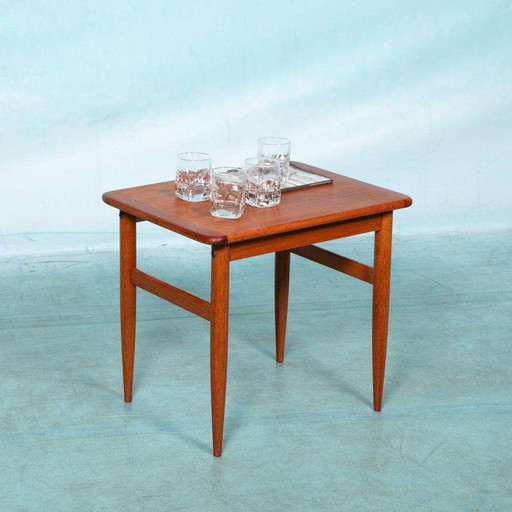 Vintage set bijzettafels teak organisch, 60s sidetables