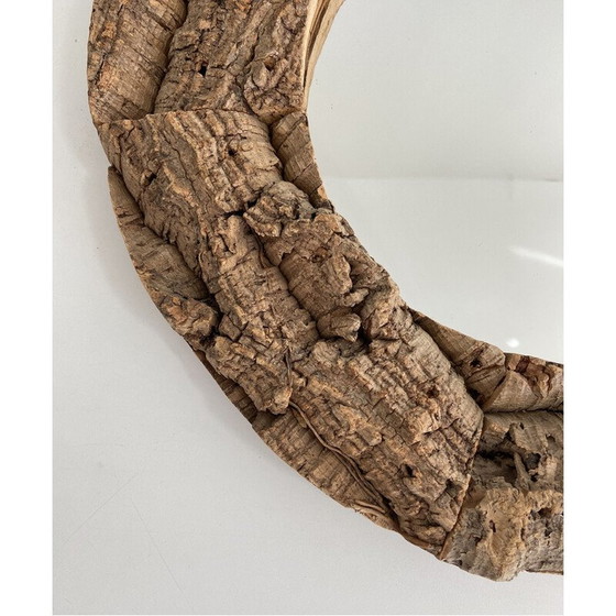Image 1 of Vintage spiegel van kurk en hout, 1970
