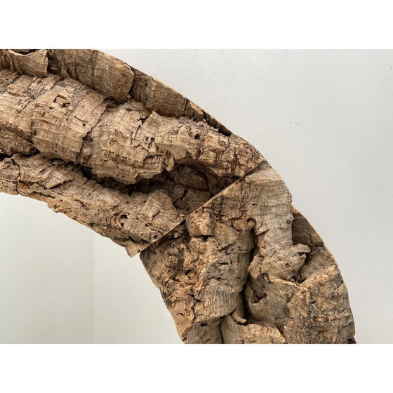 Image 1 of Vintage spiegel van kurk en hout, 1970