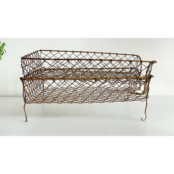 Image 1 of Paar vintage messing draadbanetten