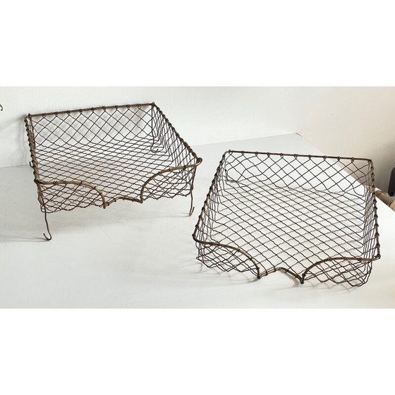 Image 1 of Paar vintage messing draadbanetten