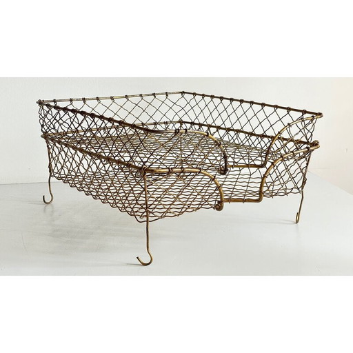 Paar vintage messing draadbanetten