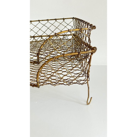 Image 1 of Paar vintage messing draadbanetten