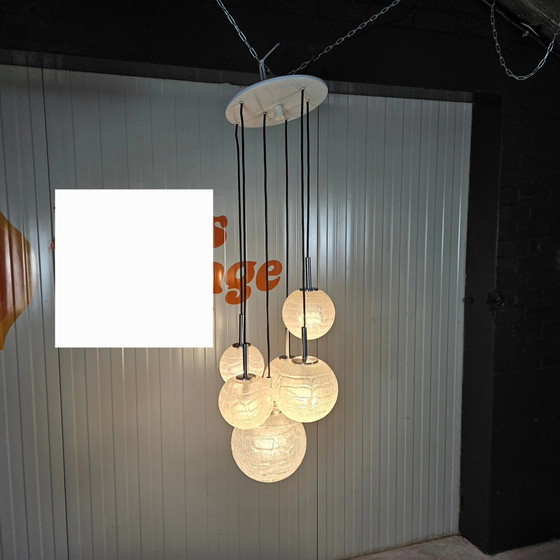 Image 1 of Vintage Doria hanglamp, handgeblazen glas