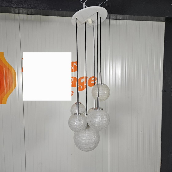Image 1 of Vintage Doria hanglamp, handgeblazen glas