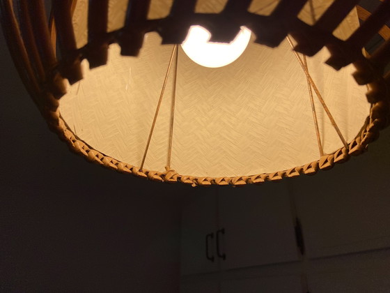 Image 1 of 50er jaren rotan hanglamp