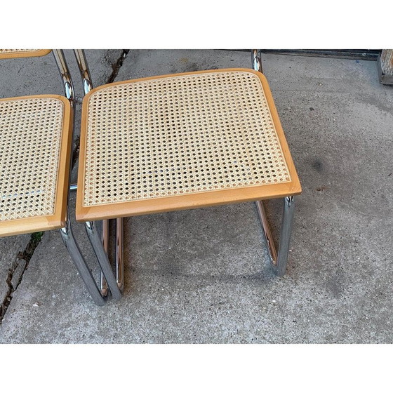 Image 1 of Set van 3 mid-century Italiaanse B32 Cesca stoelen van Marcel Breuer, 1970