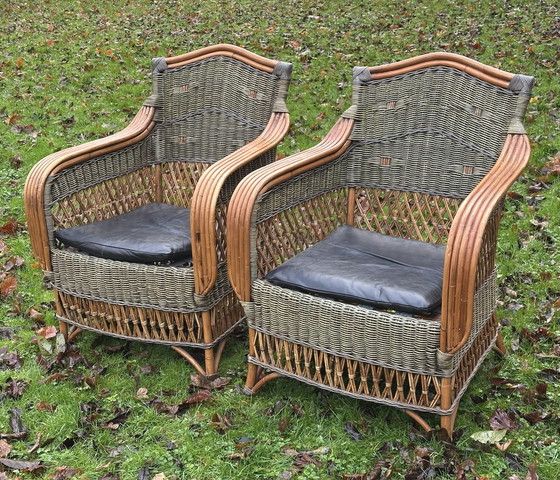 Image 1 of Paar rieten fauteuils