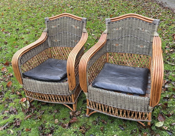 Image 1 of Paar rieten fauteuils